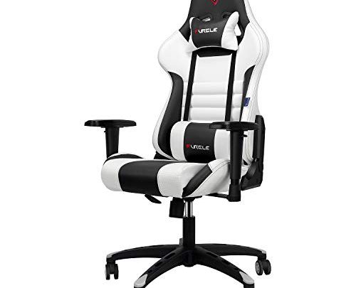 Furgle Gaming Chair Racing Style High-Back Office Chair with Adjustable Armrests PU Leather Executive Ergonomic Swivel Video Game Chair with Headrest and Lumbar Support