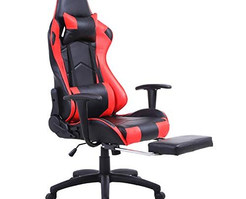 Mecor Gaming Chair Ergonomic Racing Style Adjustable High-Back PU Leather Office Chair Computer Desk Swivel Chair with Footrest, Headrest and Lumbar Support(2)