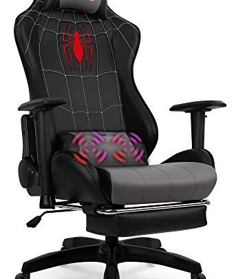 Marvel Avengers Gaming Chair Desk Office Computer Racing Chairs – Recliner Adults Gamer Ergonomic Game Footrest Reclining High Back Support Racer Leather Rocker Foot Rest