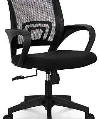 NEO CHAIR Office Chair Computer Desk Chair Gaming – Ergonomic Mid Back Cushion Lumbar Support with Wheels Comfortable Blue Mesh Racing Seat Adjustable Swivel Rolling Home Executive,