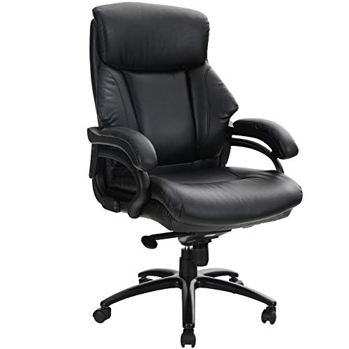ALPHA HOME High Back Executive Chair Ergonomic Office Chair Managerial Computer Desk Chair with Lumbar Support Big Tall Adjustable Height Rolling Swivel Chair with Caster Black Weight Capacity 400 lbs