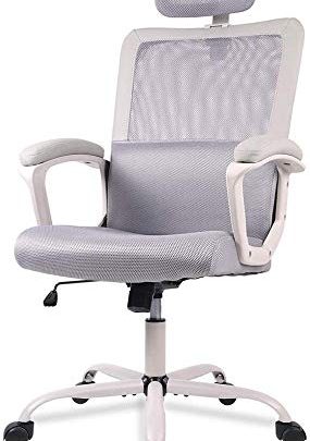 Office Chair, Ergonomic Mesh Computer Chair with Adjustable Headrest Lumbar Support Armrest High Back Swivel Desk Chair