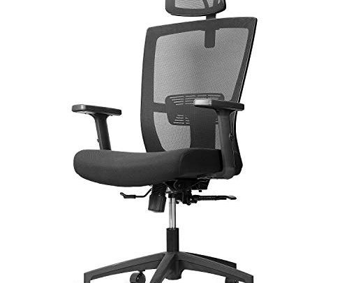mfavour Executive Mesh Desk Chair Lumbar Support Ergonomic Office Task Chair Adjustable Armrest Headrest Swivel Computer Gaming Chair Home Desk Chair for Teens