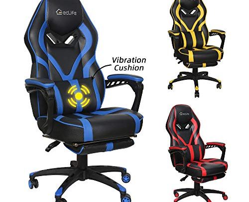 Okeysen Gaming Chair,Ergonomic High Back Office Desk Chair, Swivel Executive Computer Chair with Retractable Footrest, Lumbar Support and headrest, PU Leather Recliner Home Chair.