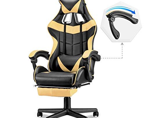 Soontrans Gaming Chair High Back Computer Chair of Racing Style Ergonomic Swivel Gamer Chair with Height and Backrest Recline Adjustable,Full Armrest,