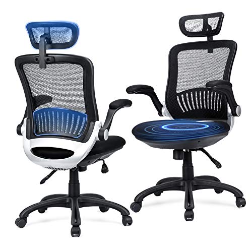 Ergonomic Office Chair – Ergousit Mesh Desk Chair with Adjustable Backrest and Flip up Armrest, Rolling Office Chair with Headrest,