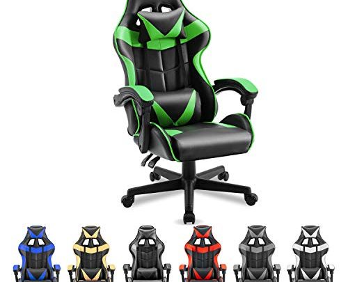 Soontrans Ergonomic Office Chair PC Gaming Chair Racing Chair for Gaming,Computer Chair,E-Sports Chair with High-Back,Adjustable Headrest and Lumbar Support (Jungle Green)