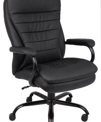 Boss Office Products Heavy Duty Double Plush CaressoftPlus Chair-400 Lbs, Black