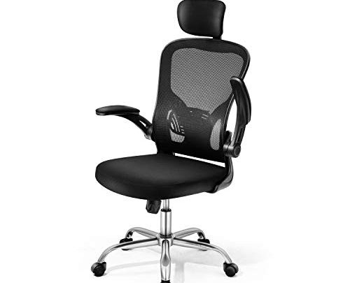 Adjustable Office Chair Ergonomic Mesh Chair High Back Computer Desk Chair w/High Rebound Seat and Adjustable Headrest