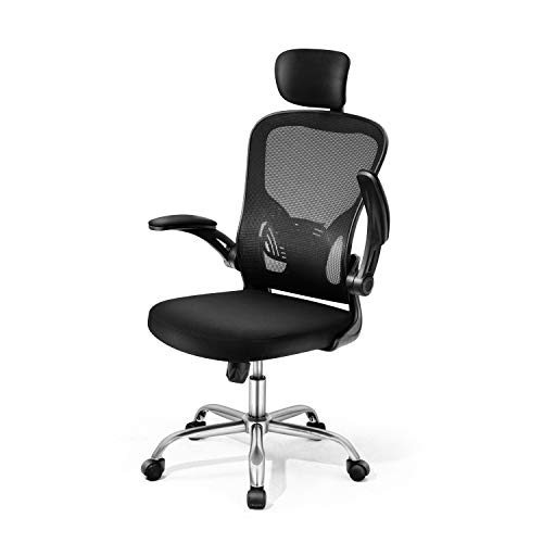 Adjustable Office Chair Ergonomic Mesh Chair High Back Computer Desk Chair w/High Rebound Seat and Adjustable Headrest