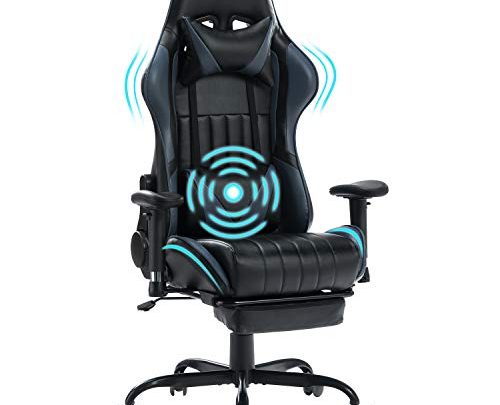 KASORIX Computer Chair High Back Gaming Chairs of Professional Racing Style Comfortable Gamer Chair with Footrest and Massage Backrest and Lumbar Pillows… (Blue-09)