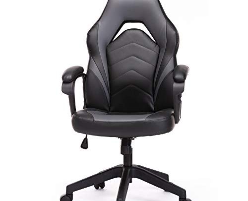 Racing Gaming Chair, Bonded Leather Home Office Chair Computer Desk Ergonomic Swivel Chair Height Adjustable Padding Armrests