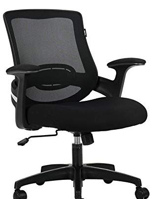 Hbada Ergonomic Office Chair Computer Desk Chair Mid-Back Mesh Task Chair with Strong Shield Type Lumbar Support, Height Adjustable Swivel and Rocking Chair with Padded Armrest,