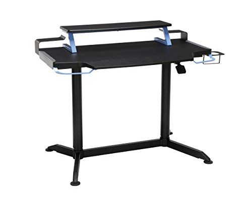 RESPAWN 3000 Computer Ergonomic Height Adjustable Gaming Desk, in Blue (RSP-3000-BLU), 23.625″ D x 42″ W x 33.5″-49.5″ H