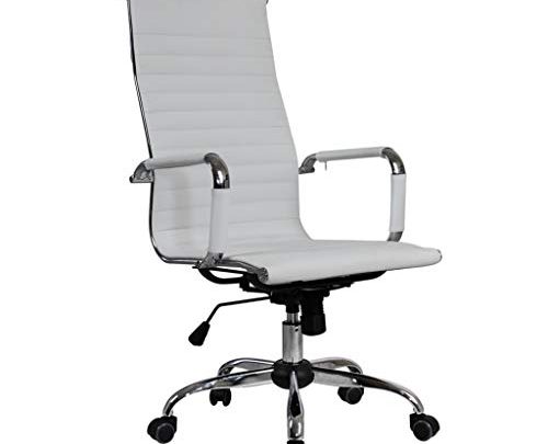 Gmgod❤️❤Office Stool, Leather Desk Gaming Chair with Massage Function Adjust Seat Height (White)