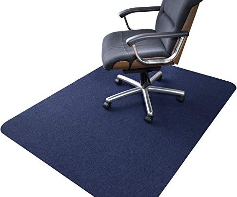 Office Chair Mat, Upgraded Version – Hard Floor Mat for Desk, 1/6″ Thick 63″x51″ Low-Pile Office Desk Chair Mat for Hardwood Floors,