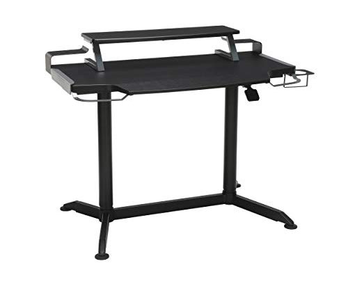 RESPAWN 3000 Computer Ergonomic Height Adjustable Gaming Desk, in Gray (RSP-3000-GRY), 23.625″ D x 42″ W x 33.5″-49.5″ H