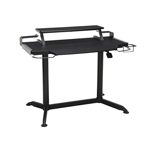RESPAWN 3000 Computer Ergonomic Height Adjustable Gaming Desk, in Gray (RSP-3000-GRY), 23.625″ D x 42″ W x 33.5″-49.5″ H