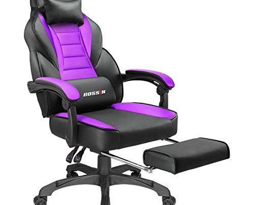 Gaming Chair Racing Style Office Ergonomic Chair High-Back PU Leather Design PC Computer Gaming Chair Adjustable Height Swivel Chair with Footrest,