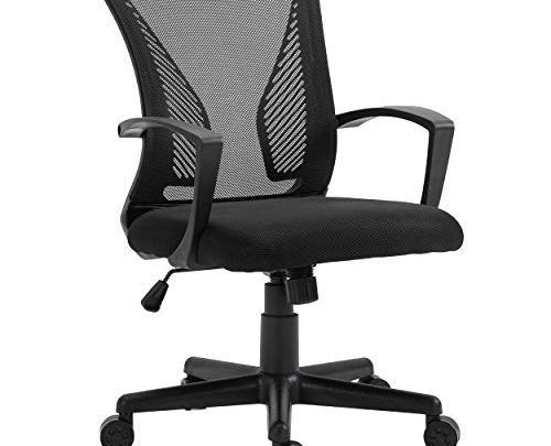 HALTER Desk Chair – Black Gaming Mesh Chair – Adjustable and Comfortable Ergonomic Chair with Armrests and Wing Lumbar Support – Ideal Gaming or Home Office Chair