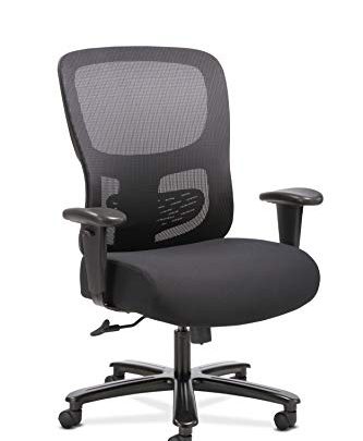 Sadie Big and Tall Office Computer Chair, Height Adjustable Arms with Adjustable Lumbar, Black (HVST141)