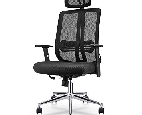 East Oak Office Chair Ergonomic Desk Chair Mesh Computer Chair with Lumbar Support Adjustable Headrest Task Chair Comfortable High Back Swivel Executive Chair for Home