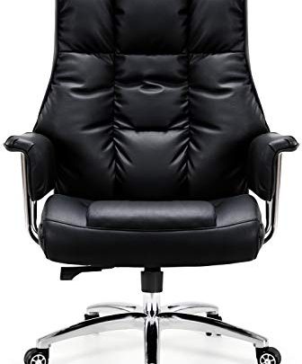 Big and Tall Office Chair 400lbs Desk Chair High Back PU Executive Chair, Tribesigns Ergonomic Office Chair with 23.6 Inch Wide Seat Lumbar Support Task Swivel Chair for Bigger People,