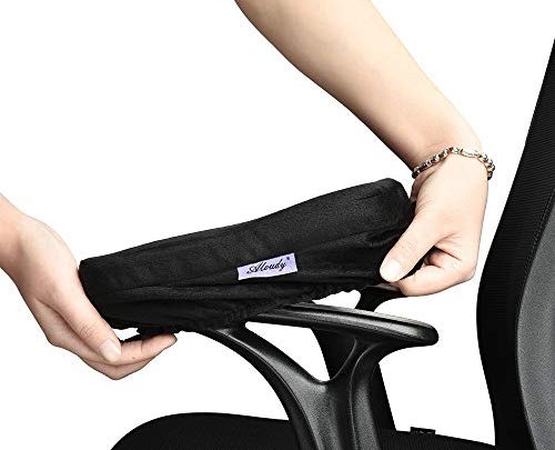 Aloudy Ergonomic Memory Foam Office Chair Armrest Pads, Comfy Gaming Chair Arm Rest Covers for Elbows and Forearms Pressure Relief(Set of 2)