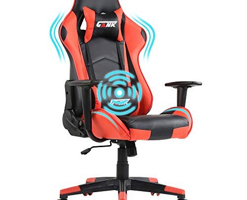 Gank Gaming Chairs High Back Computer Chair of Professional Racing Style Comfortable Gamer Chair with Footrest and Massage Backrest and Lumbar Pillows (Red-01)