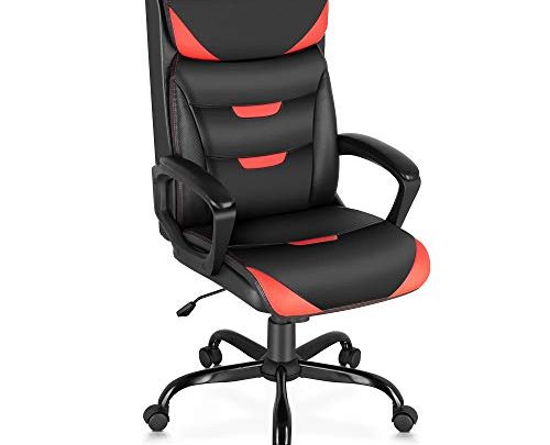 ELABEST Office Chair – Executive Computer Desk Chair with Bonded Leather, Thick Foam Cushion, Lumbar Support, Padded Armrest, Swivel Ergonomic Task Managerial Chair for Office,