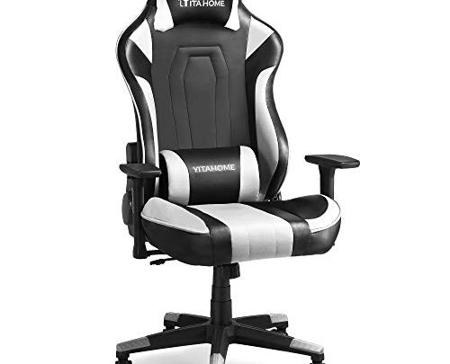 YITAHOME Massage Gaming Chair Big and Tall 350lbs Office Computer Desk Chair with Lumbar Support, Ergonomic Racing Style High Back Adjustable Swivel Game Chair for Adults,