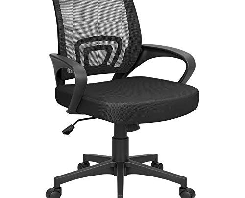 Homall Office Mid Back Computer Ergonomic Desk Chair (Black)