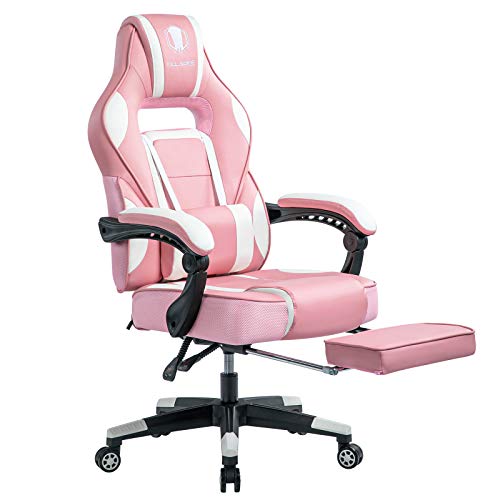 KILLABEE Reclining Gaming Chair, High-Back Massage PU Leather Swivel PC Racing Computer Office Desk Chair with Pull-Out Footrest Adjustable Lumbar Support,