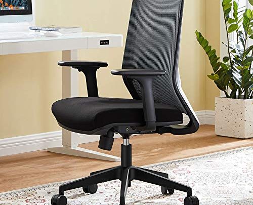 Ergonomic Office Chair, Big and Tall Home Office Desk Chair with 3D Armrest, Tribesigns Mid Back Mesh Computer Chair with Lumbar Support,