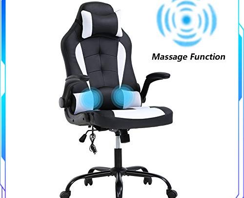 Gaming Chair, Ergonomic PC Computer Desk Chair High Back Office Chair Massage Lumbar Support Comfortable Leather Racing Chair Seat Adjustable Swivel Rolling Home Executive for Adults Teens Men Women