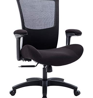 BOLISS 500lbs Big&Tall High Back Mesh Office Chair Adjustable Ergonomic Swivel Executive Chair with Flip-up Armrests Computer Desk Chair Home Office Chair (Black Frame Black Fabric)