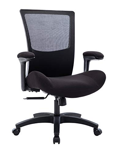 BOLISS 500lbs Big&Tall High Back Mesh Office Chair Adjustable Ergonomic Swivel Executive Chair with Flip-up Armrests Computer Desk Chair Home Office Chair (Black Frame Black Fabric)