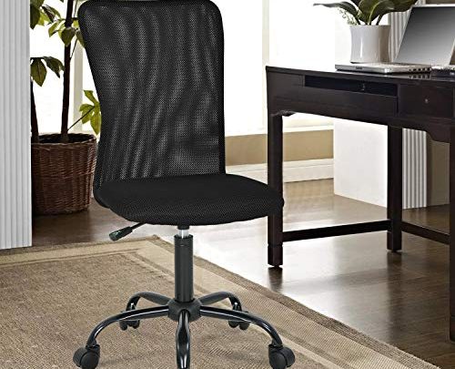 OffiClever Ergonomic Office Mesh Support Modern Executive Mid Back Rolling Swivel Chair for Men&Women, Black