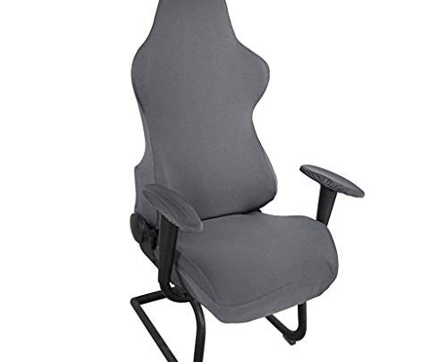BTSKY Ergonomic Office Computer Game Chair Slipcovers Stretchy Polyester Covers for Reclining Racing Gaming Gaming Chair Dark Grey(No Chair)