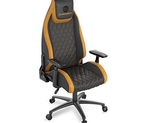 Atlantic Dardashti Gaming Chair – Commercial Grade, BIFMA X5.1 Tested, Next-Gen Ergonomic, Race Car Inspired Black with Golden Yellow Accents, PN78050358