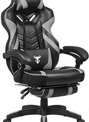 Gaming Chair for Adults, Computer Gaming Chair with Footrest, High Back Gamer Chair with Massage, Reclining Computer Chair Big and Tall,