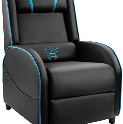 Homall Gaming Recliner Chair Single Living Room Sofa Recliner PU Leather Recliner Seat Home Theater Seating (Blue)