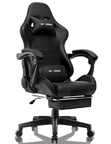 Gaming Chair Ergonomic PC Gaming Chair Racing Style Computer Chair with Padded Armrest, Headrest and Lumbar Support Recline Chair with Height Adjustable seat,