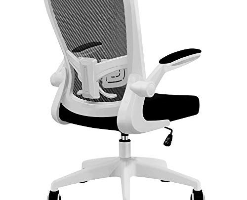 Office Chair, FelixKing Ergonomic Desk Chair with Adjustable Height and Lumbar Support Swivel Lumbar Support Desk Computer Chair with Flip up Armrests for Conference Room (White)