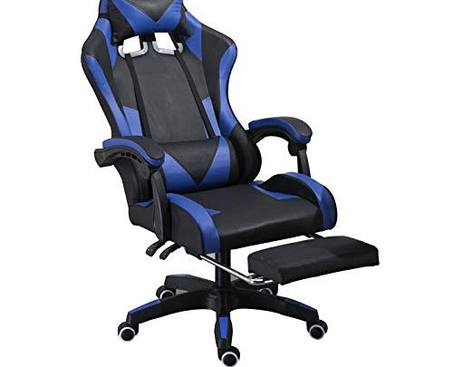 Racing Chair Gaming Chair Office Chair Swivel Chair, PC Chair, Ergonomic Executive High Back Chair Multifuctional Chair (Black+Blue)