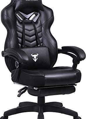 Gaming Chairs for Adults, Recliner Computer Chair with Footrest, Ergonomic PC Gaming Chair with Massage, High Back Desk Chair for Gaming,