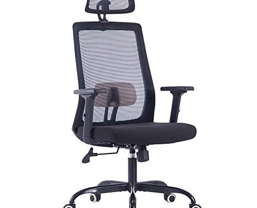 Sidanli Office Chair, High Back Mesh Desk Chair, Black Ergonomic Computer Chair.
