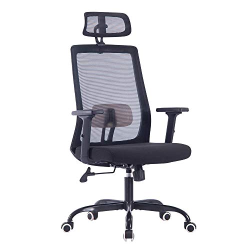 Sidanli Office Chair, High Back Mesh Desk Chair, Black Ergonomic Computer Chair.