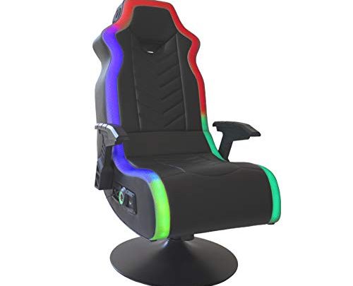 X Rocker, 5152401, RGB Prism Pedestal Chair 2.1 Dual w/LED, 33” x 25” x 45”, Black