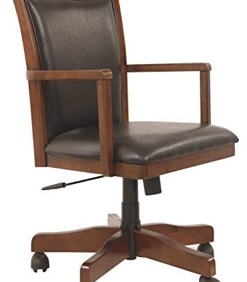 Signature Design by Ashley Hamlyn Home Office Swivel Desk Chair Medium Brown